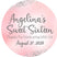 Pastel pink Sweet Sixteen sticker with silver sprinkle design