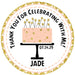 Peach And Black Birthday Cake Party Stickers