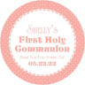 Peach First Holy Communion stickers personalized