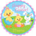 Personalized Easter stickers featuring chicks and bunny illustration