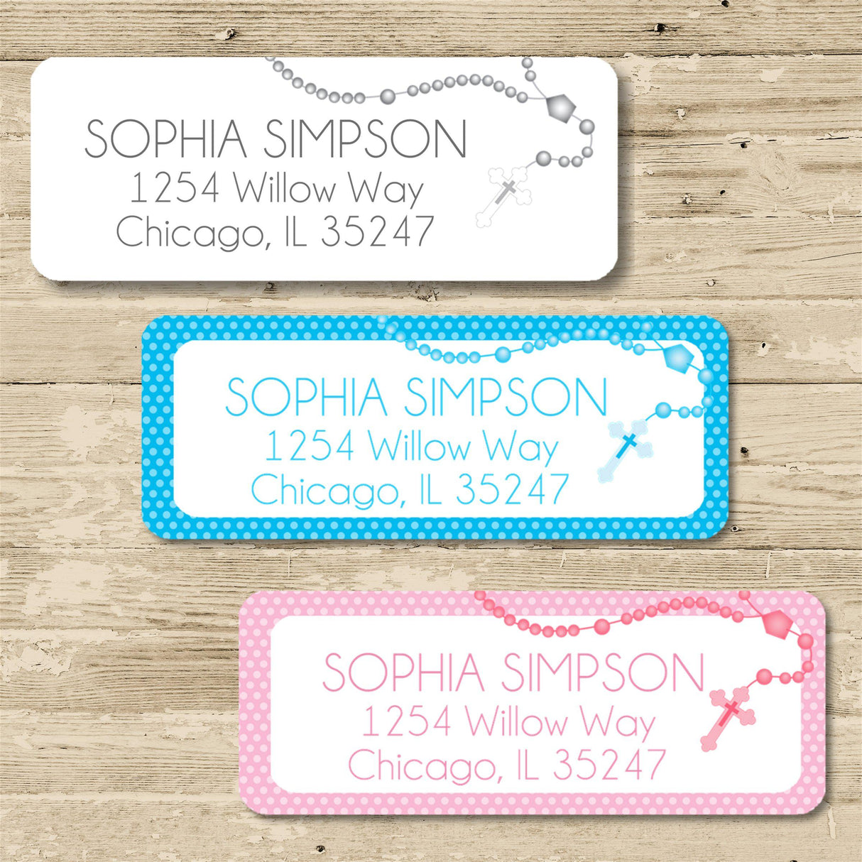 Personalized First Communion return address labels