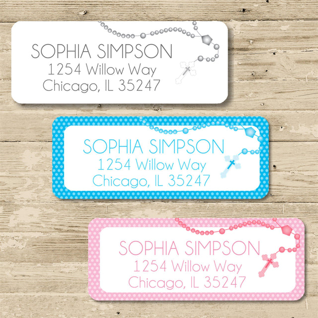 Personalized First Communion return address labels