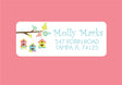 Personalized birdhouse branch address label with hanging birdhouses