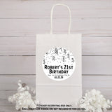 Personalized black and white birthday sticker