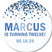 Personalized blue confetti thank you label