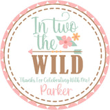 Personalized blush and mint boho 2nd birthday party favor label