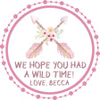 Personalized boho pink birthday sticker for girls