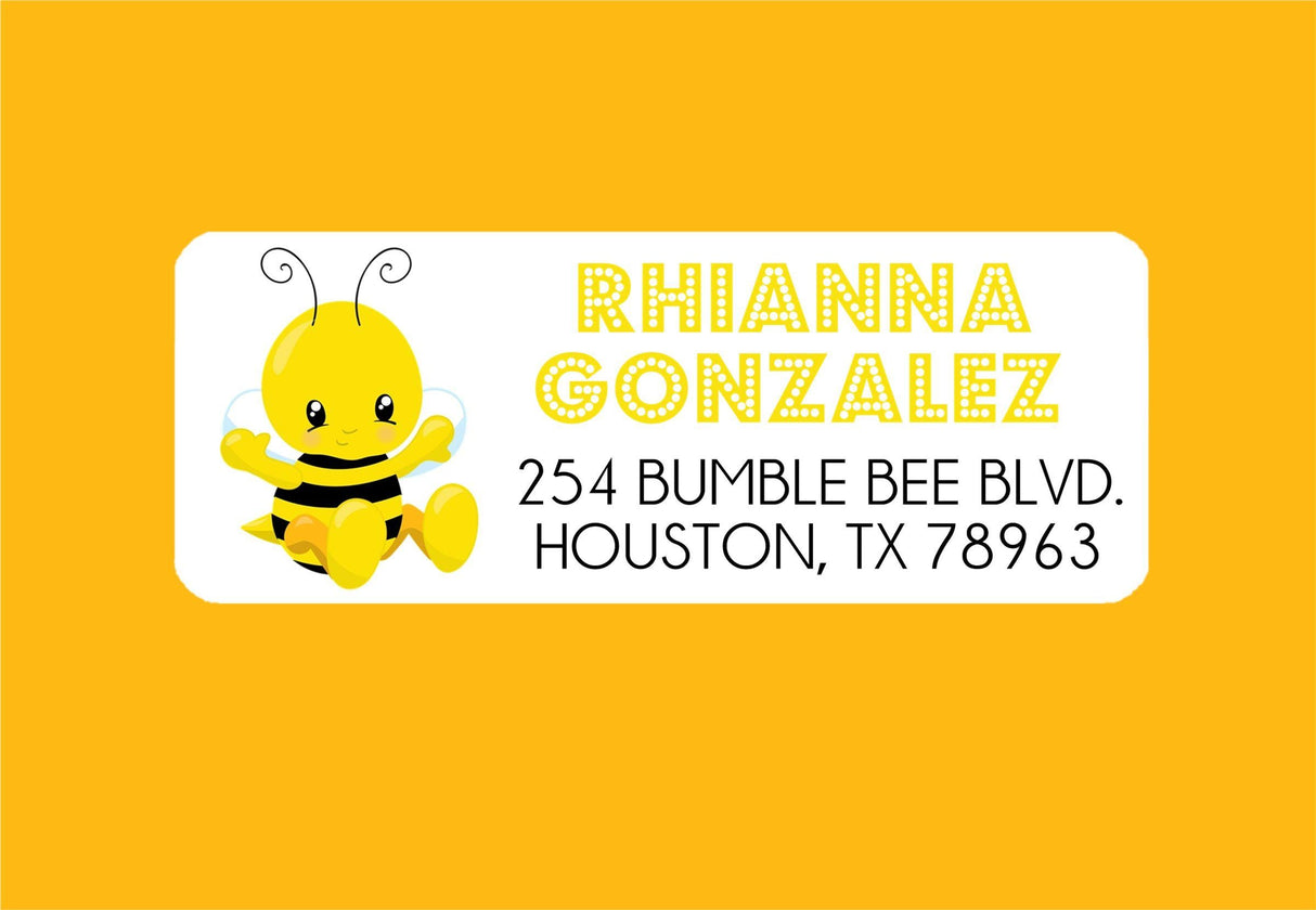 Personalized bumble bee mailing labels