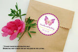 Personalized butterfly birthday favor sticker