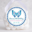 Personalized butterfly birthday favor sticker with name