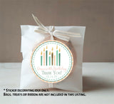 Personalized candle themed party sticker