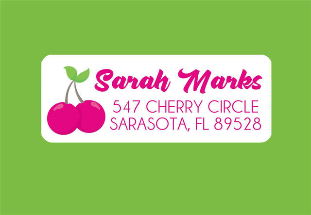 Personalized cherry return address labels