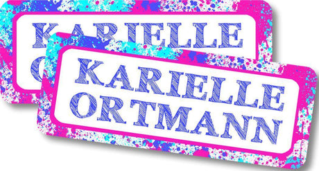 Personalized colorful paint school supply labels