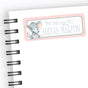 Personalized elephant school name label with illustrated animal