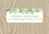 Personalized eucalyptus foliage address labels