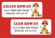 Personalized firefighter name and address labels