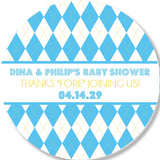 Personalized golf baby shower favor label for boys.