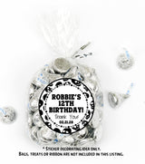 Personalized gothic skull sticker for birthday favors