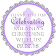 Personalized lavender Christening favor stickers