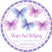 Personalized lavender butterfly birthday favor sticker