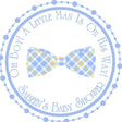 Personalized little man baby shower favor sticker