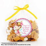 Personalized magical fairy sticker for girl birthday favors.