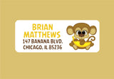 Personalized monkey return address labels