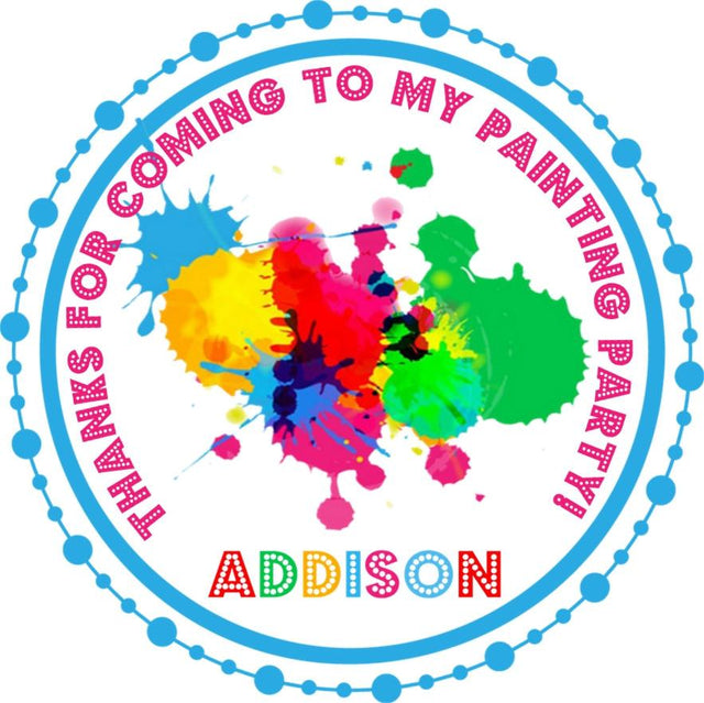 Personalized paint splatter sticker for kids birthday
