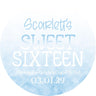 Personalized pastel blue Sweet 16 party favor label
