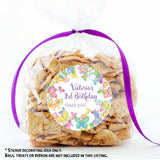 Personalized pastel butterfly favor sticker with name