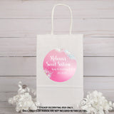 Personalized pink Sweet Sixteen party favor label