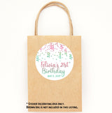 Personalized pink and mint sprinkle birthday sticker
