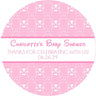 Personalized pink baby shower favor sticker with Minnie theme