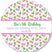 Personalized purple and pink girls dinosaur birthday favor label