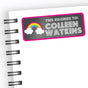 Personalized rainbow back to school name label with rainbow and cloud illustration