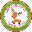 Personalized reindeer sticker for Christmas gifts and favors