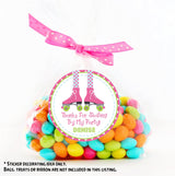 Personalized roller skating party favor label