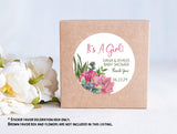Personalized succulent baby shower label for girls