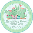 Personalized succulent theme baby shower favor stickers
