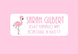 Personalized tropical flamingo address stickers