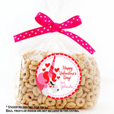 Personalized unicorn Valentine sticker for kids school exchanges