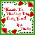 Personalized watermelon theme birthday sticker