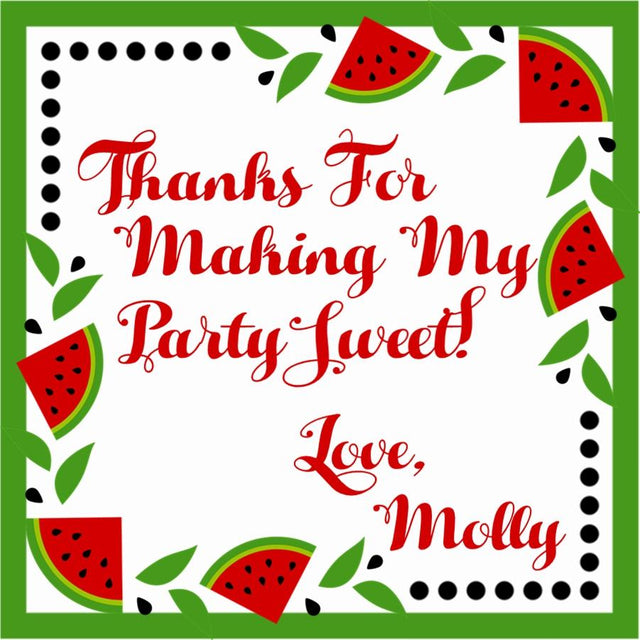 Personalized watermelon theme birthday sticker
