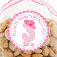 Personalized western party favor label for girls