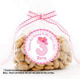 Personalized western party favor label for girls