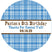 Personalized western party favor labels in blue
