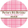 Personalized western plaid party favor label