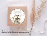 Personalized woodland theme stickers for gender neutral baby shower.
