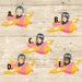 Pink Airplane Birthday Party Stickers