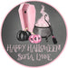 Pink And Black Halloween Stickers